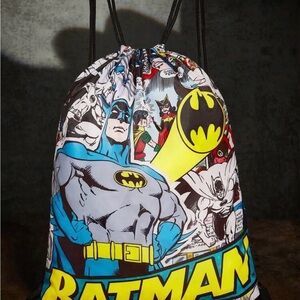 Batman Comic Print Drawstring Bag
